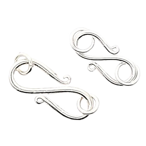 S-Schließe 20 mm mit Ösen, Silber  - 3