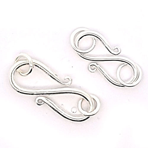 S-Schließe 25 mm mit Ösen, Silber  - 3