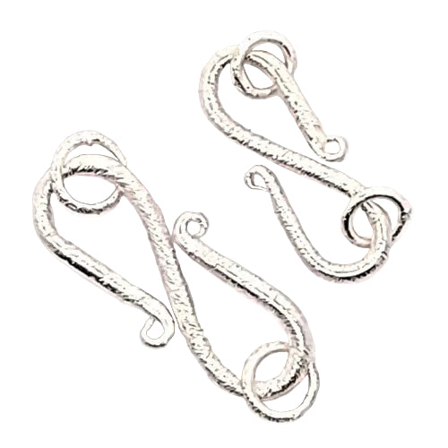 S-Schließe 25 mm mit Ösen, Silber satiniert  - 4