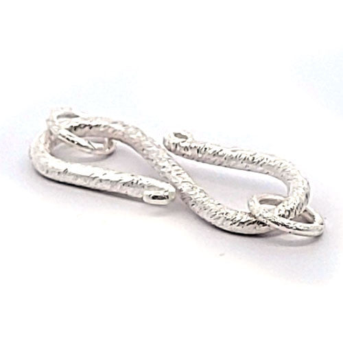 S-Schließe 30 mm mit Ösen, Silber satiniert  - 1