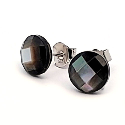 Ohrstecker mit Perlmutt Tahiti und Ösen  - 1