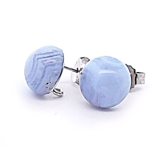 Ohrstecker mit Chalzedon und Ösen  - 1