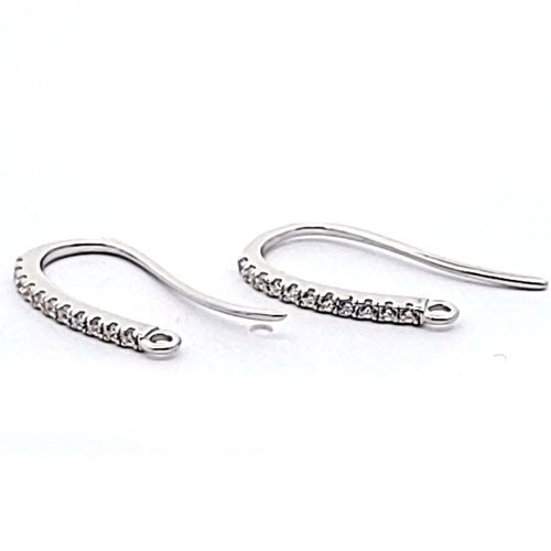 Ohrhaken San Remo mit Zirkonia, silber rhodiniert  - 1