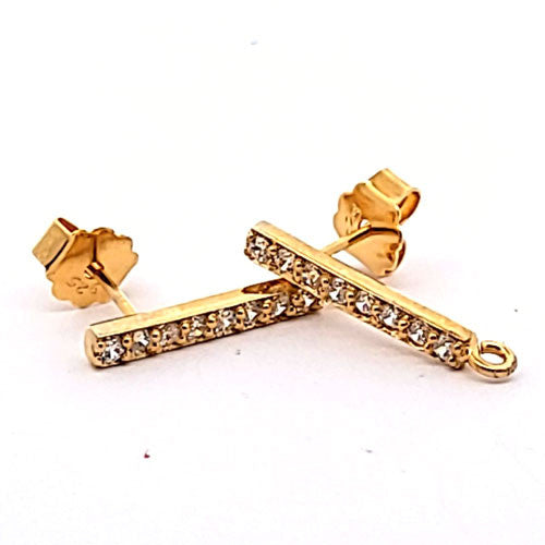 Ohrstecker Marseilles mit Zirkonia, silber vergoldet  - 1