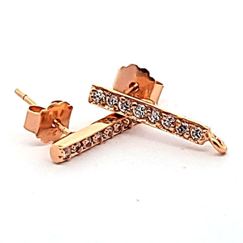 Ohrstecker Marseilles mit Zirkonia, silber rosé vergoldet  - 1