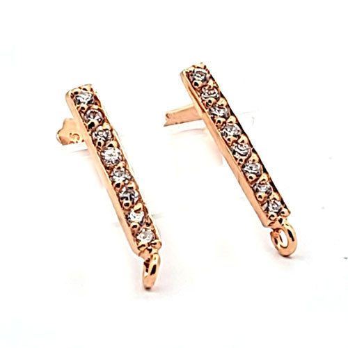 Ohrstecker Marseilles mit Zirkonia, silber rosé vergoldet  - 2