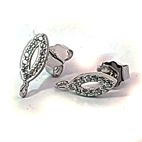 Ohrstecker Cannes mit Zirkonia, silber rhodiniert  - 1