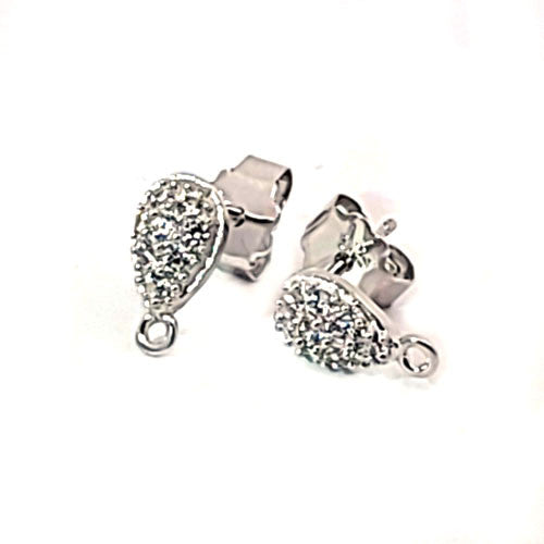 Ohrstecker Nizza mit Zirkonia, silber rhodiniert  - 1