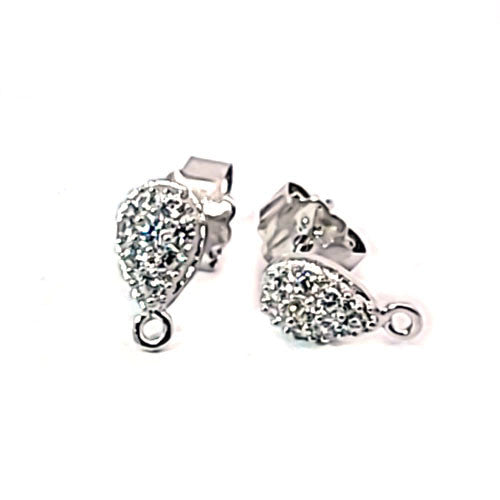 Ohrstecker Nizza mit Zirkonia, silber rhodiniert  - 3