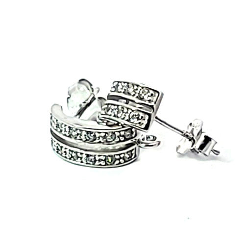 Ohrstecker Monaco mit Zirkonia, silber rhodiniert  - 1