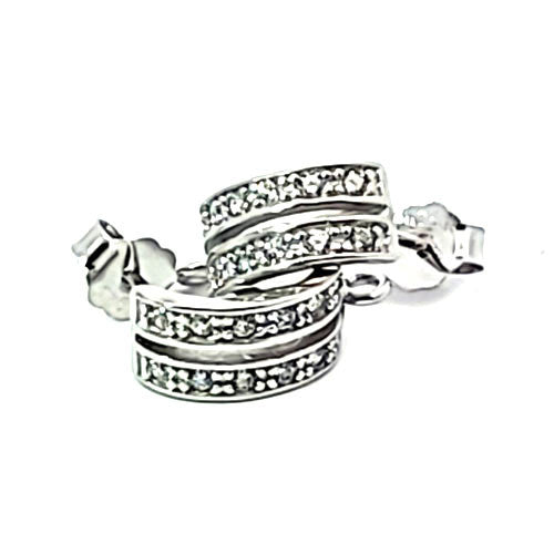 Ohrstecker Monaco mit Zirkonia, silber rhodiniert  - 2