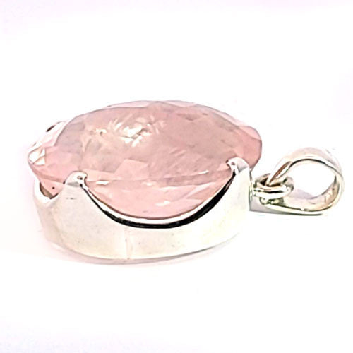 Rosenquarz Anhänger facettiert  - 3