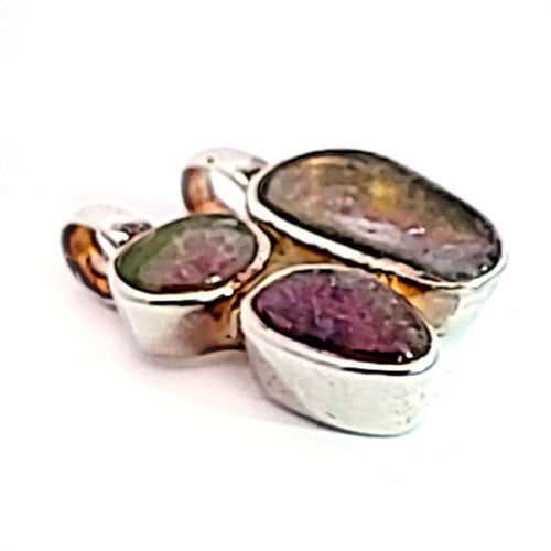 Wassermelonen-Turmalin Design Anhänger facettiert  - 2