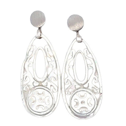 Ohrpendler Perlmutt Tropfen lang, weiß  - 1