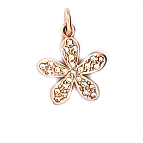 Blume Anhänger, silber rosé vergoldet mit Zirkonia  - 2