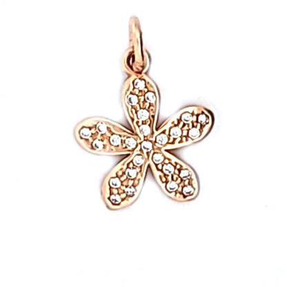 Blume Anhänger, silber rosé vergoldet mit Zirkonia  - 2