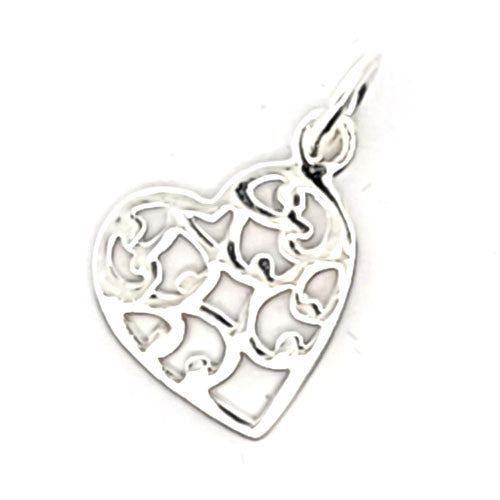 Herz Anhänger Ornament, silber  - 1