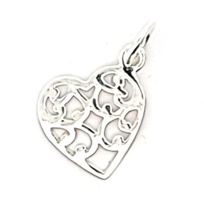 Herz Anhänger Ornament, silber  - 1