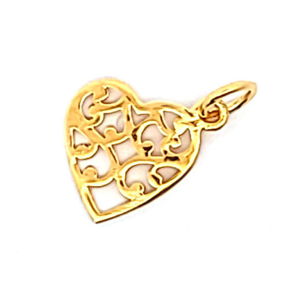 Herz Anhänger Ornament, silber vergoldet  - 1