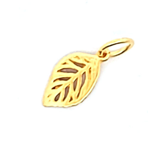 Blatt Anhänger klein, silber vergoldet  - 1