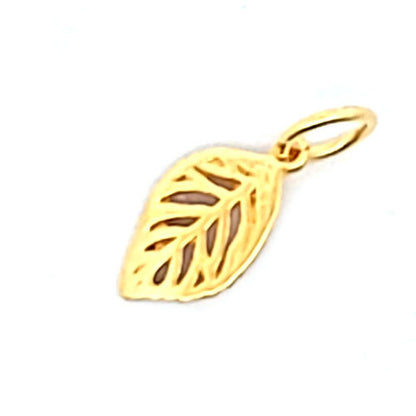 Blatt Anhänger klein, silber vergoldet  - 1