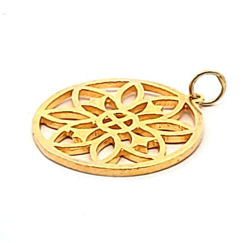 Mandala Anhänger groß, silber vergoldet  - 1