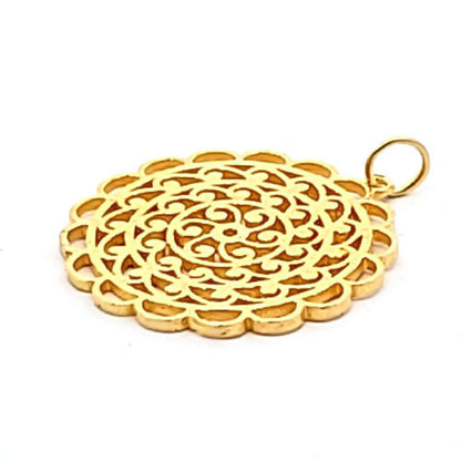 Mandala Anhänger groß, silber vergoldet  - 1