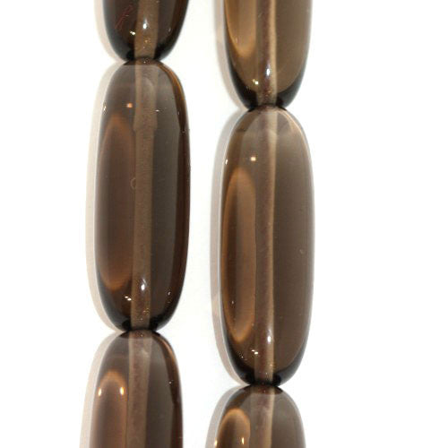 Rauchquarz, Strang lang oval 10 x 30mm  - 1