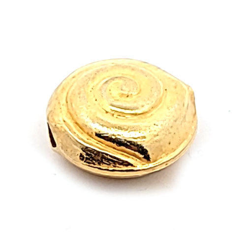 Schnecke (Spirale) Silberperle, satiniert vergoldet 16 mm  - 1