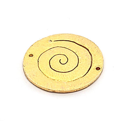 Schnecke (Spirale) Silberelement flach, satiniert vergoldet 20 mm  - 1