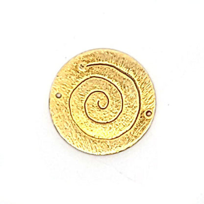 Schnecke (Spirale) Silberelement flach, satiniert vergoldet 20 mm  - 2