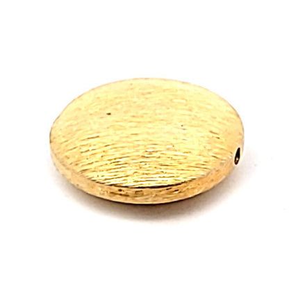 Discus Silberperle satiniert vergoldet 18 mm  - 1