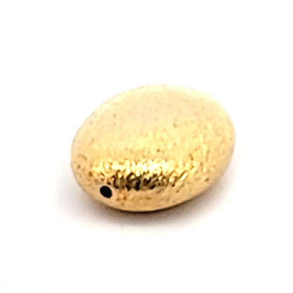 Discus oval Silberperle satiniert vergoldet 15 x 18 mm  - 1