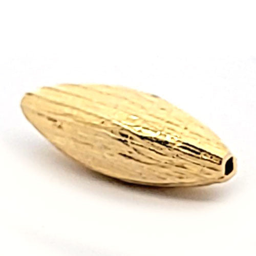 Oval lang Stripes Silberperle vergoldet 9 x 25 mm  - 1