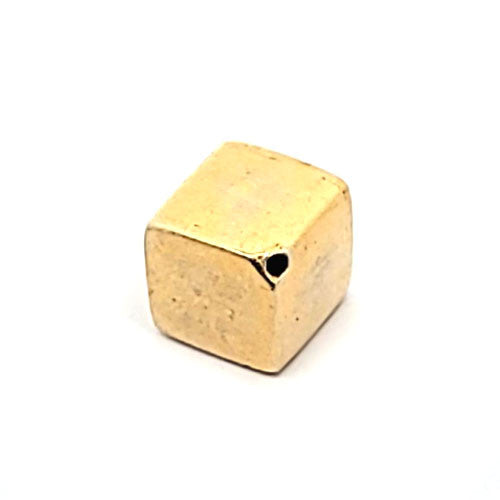 Würfel diagonal Silberperle vergoldet 9 mm  - 1