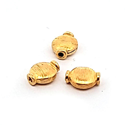 Mini Disc - Silberelement, rosé vergoldet satiniert 6 x 8 mm  - 1