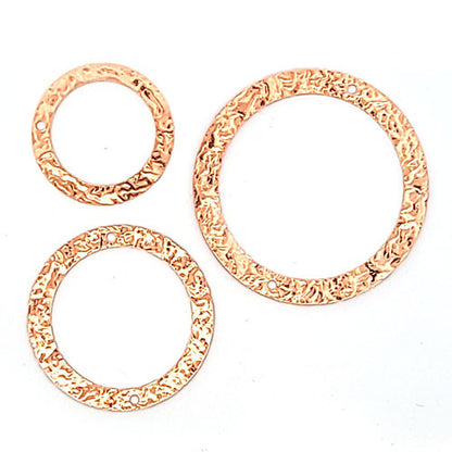 Kreis geprägt groß 38 mm - Silberelement, rosé vergoldet  - 3