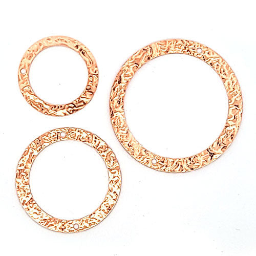 Kreis geprägt mittel 30 mm - Silberelement, rosé vergoldet  - 3