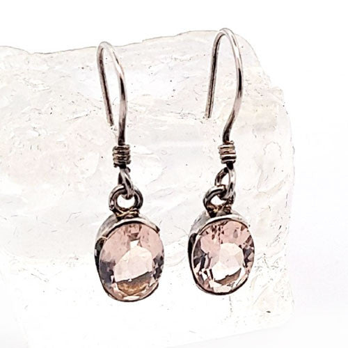 Ohrringe Rosenquarz facettiert  - 2