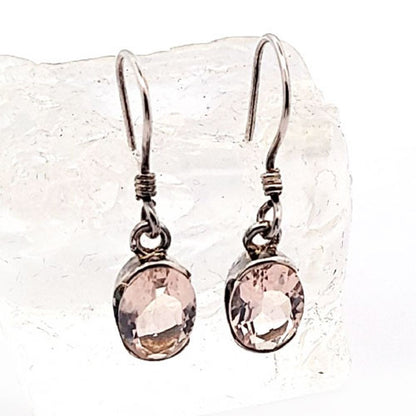 Ohrringe Rosenquarz facettiert  - 2