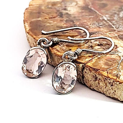 Ohrringe Rosenquarz facettiert  - 1
