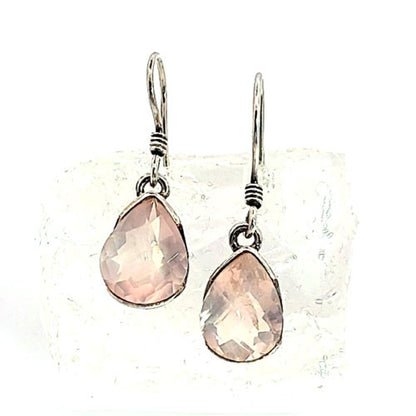 Ohrringe Rosenquarz facettiert  - 3