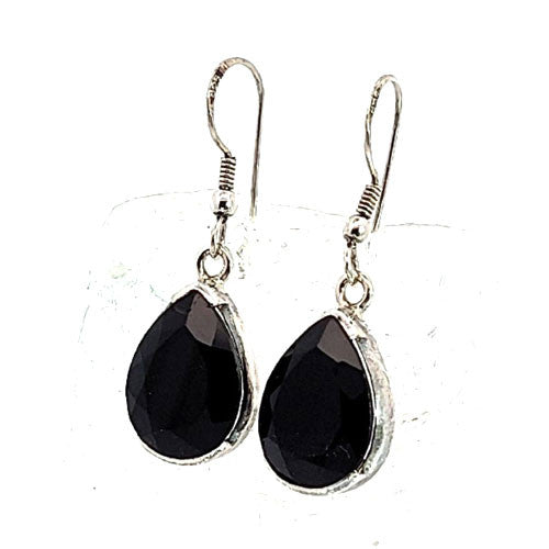 Ohrringe Onyx facettiert  - 2