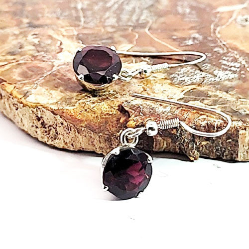 Ohrringe Granat facettiert  - 1