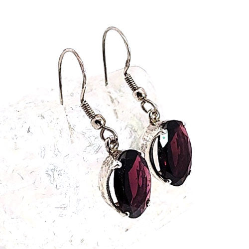 Ohrringe Granat facettiert  - 1