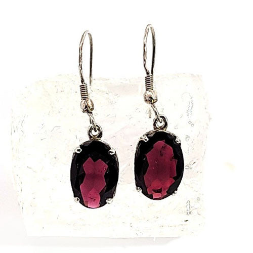 Ohrringe Granat facettiert  - 2