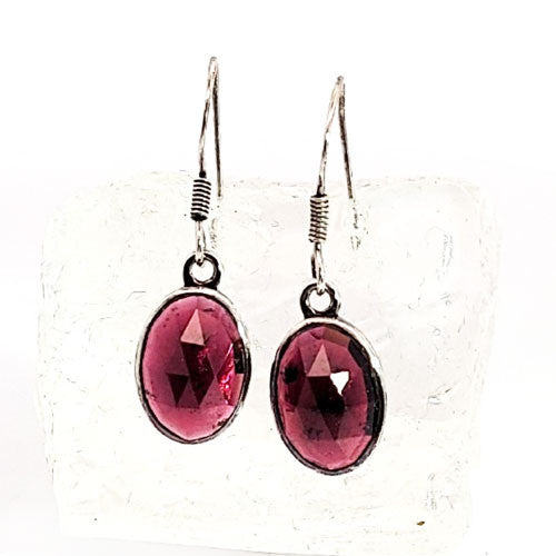 Ohrringe Granat facettiert  - 2