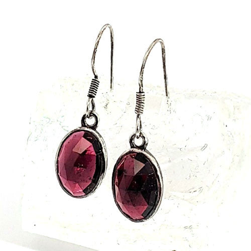 Ohrringe Granat facettiert  - 3