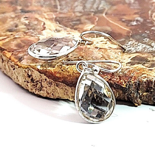 Ohrringe Bergkristall facettiert  - 1