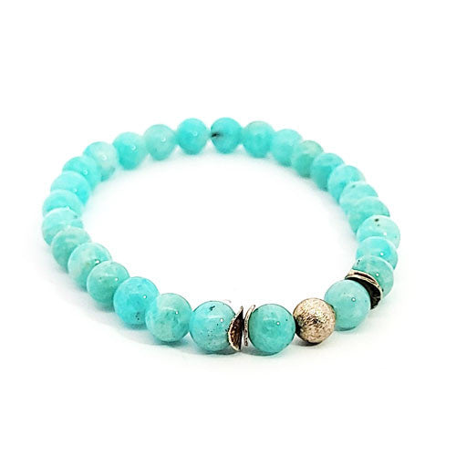 Amazonit Armband 7 mm  - 2